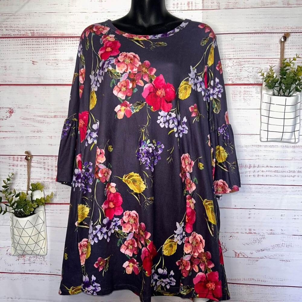 Floral Crépas Boutique Tunic / Dress | Women’s Size Small (Runs Big) NWOT